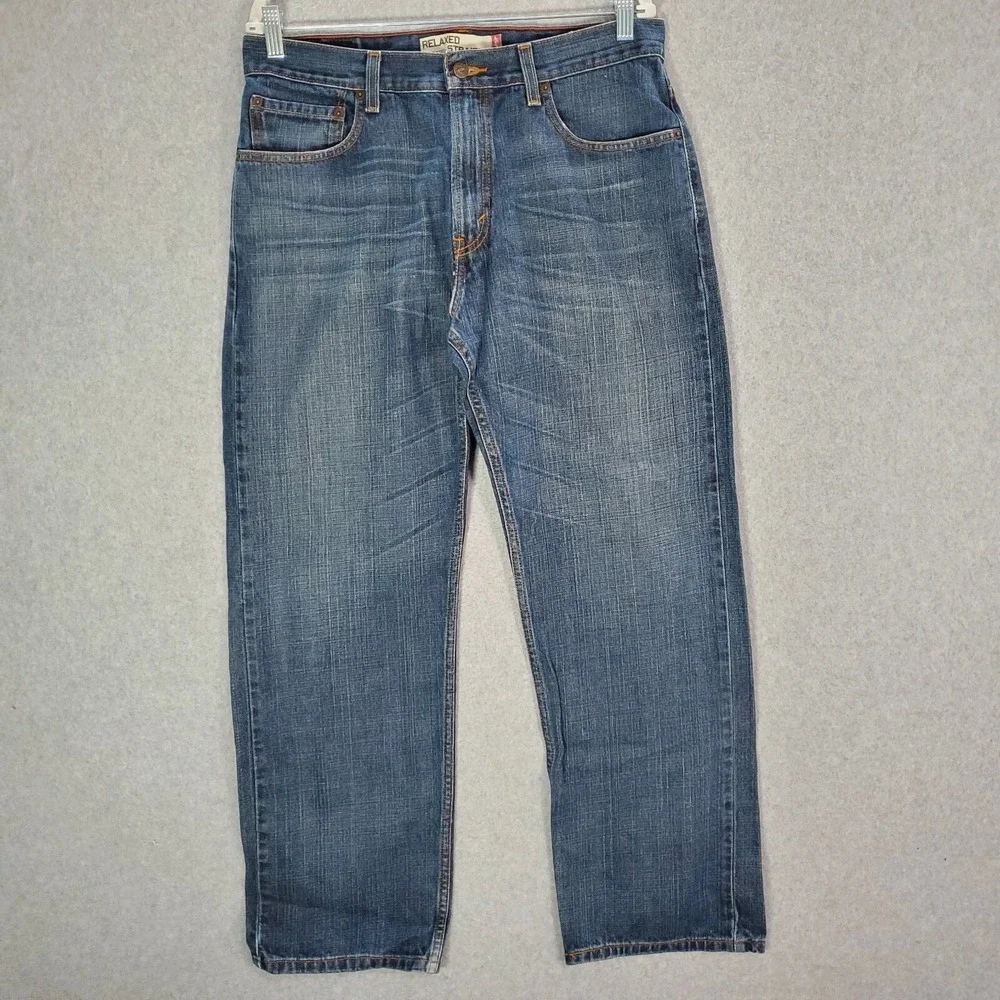 Levi's 559 Men Jeans 34x32 Blue Denim Relaxed Straight Mid‎ Rise Pockets Casual